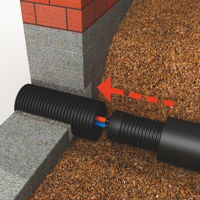 Installation Wall Penetration District Heating Pipe